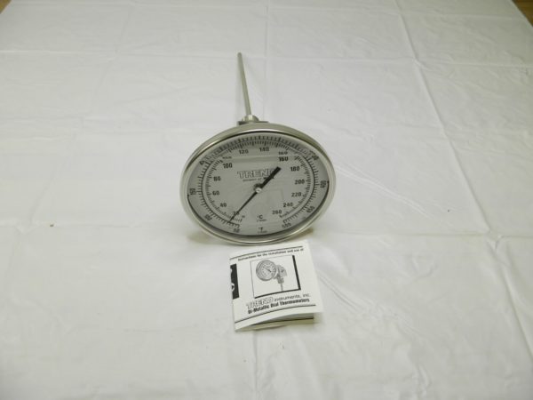 WIKA Bimetal Dial Thermometer: 50 to 500 ° F, 9″ Stem Length 52090A010A4SF