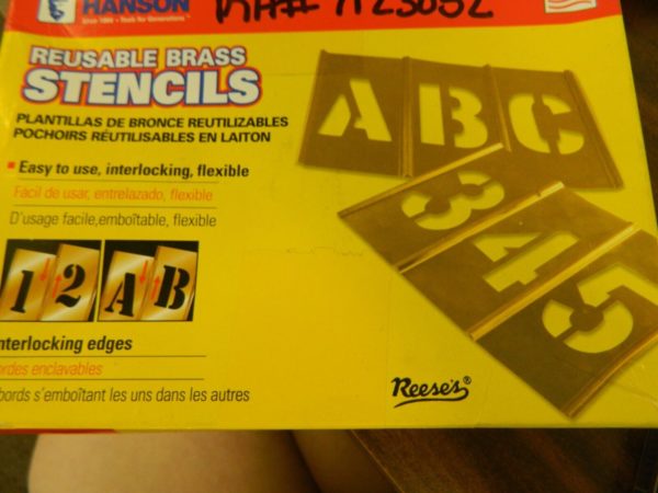 C.H. HANSON 92 Piece, 4 Inch Character Size, Brass Stencil INCOMPLETE 10154