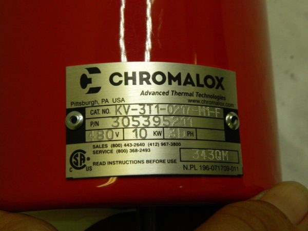 Chromalox 3 Element 25" IL Incoloy Pipe Plug Immersion Heater KV-3T1-0217-M1-F