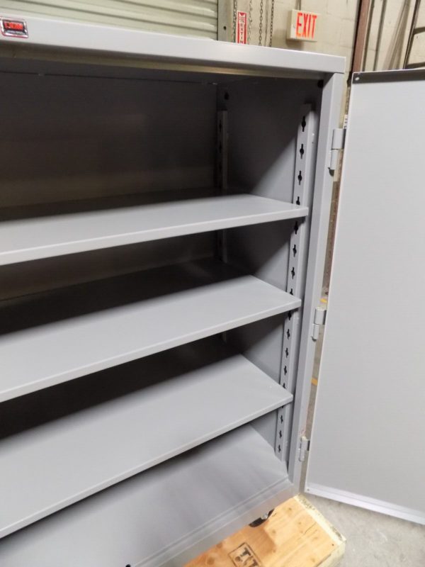 Lyon Industrial Mobile Storage Cabinet 3-Shelf 60" x 24" x 60" Grey Welded Steel