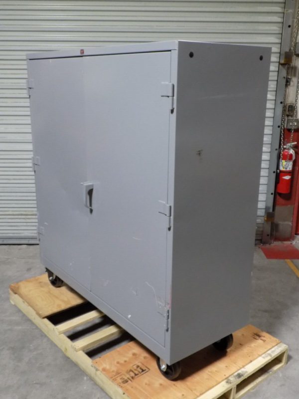 Lyon Industrial Mobile Storage Cabinet 3-Shelf 60" x 24" x 60" Grey Welded Steel