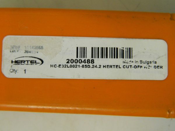 Hertel Indexable Cutoff Toolholder Left Hand HC 24-2 Insert HC-E32L0021-85D.24.2