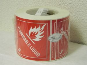 Labelmaster Flammable Liquid Label 100 mm x 100 mm 500 Count Roll HMSL60