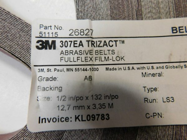 3M Trizact 307EA Sanding Belts QTY 100 26827