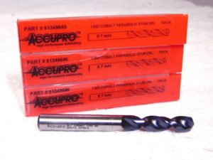 Accupro Cobalt Parabolic Stub Drill 8.7mm Dia TiAIN RH 3.307” OAL Qty-3 01349646