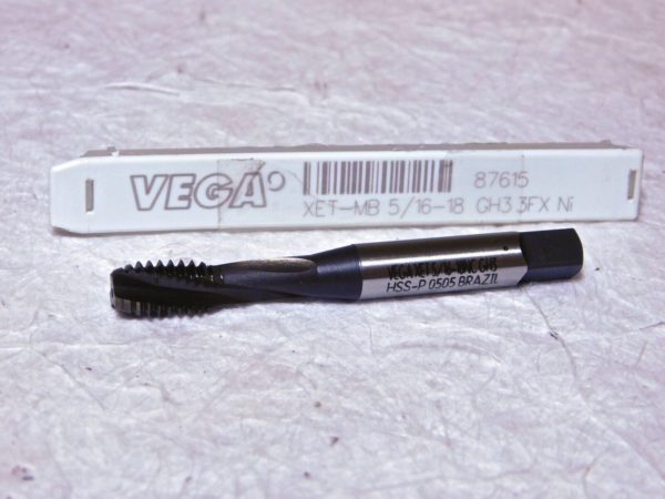 Vega Cutting Tools Powder HSS Mod-Bottom Spiral Flute Taps 5/16-18 UNC 3Fl 87615