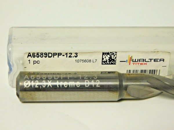 Walter-Titex Carbide Taper Length Drill Bit Through Coolant 12.3mm A6589DPP-12.3