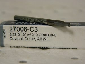 Harvey Tool Dovetail Cutter 3/32 D 10º 2 FL 27006-C3