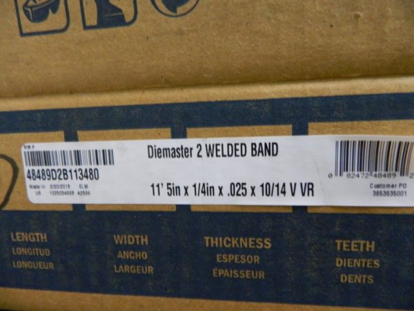 Lenox Welded Band Saw Blade 10 to 14 TPI 11' 5" x 1/4" x 0.025" 48489D2B113480