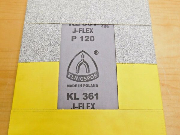 Klingspor Aluminum Oxide Sanding Sheets 9" x 11" Grit 120 KL361Jf Qty 50 2089