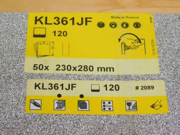 Klingspor Aluminum Oxide Sanding Sheets 9" x 11" Grit 120 KL361Jf Qty 50 2089