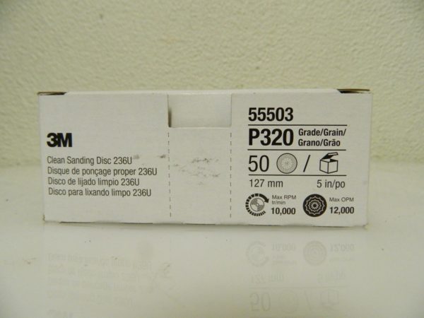 3M Aluminum Oxide Hook & Loop Discs 50 Pack 236U 5" Diam 320 Grit 55503