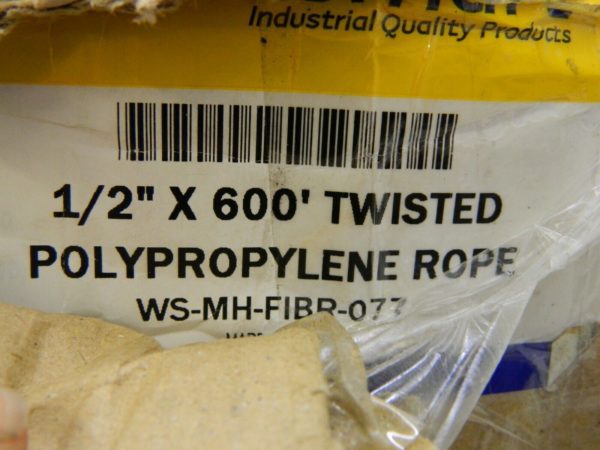 WorkSmart Polypropylene Twisted Rope 600' Max Length WS-MH-FIBR-077
