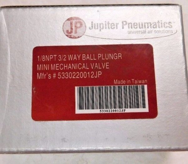 Jupiter Pneumatics 2 Position Mini Mechanical Valve 1/8" NPT 3 Way 5330220012JP