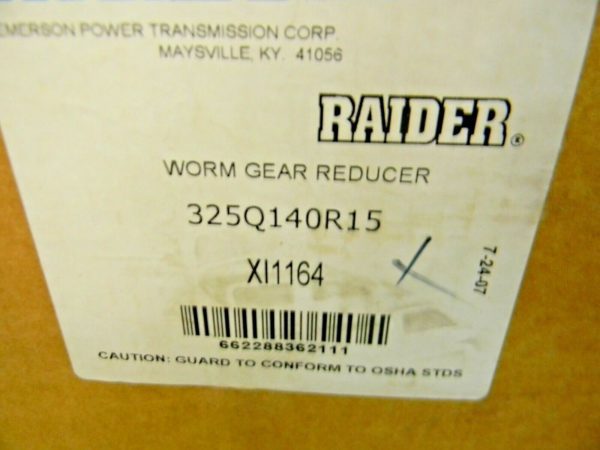 Morse Raider XI1164 Worm Gear Reducer Right Hand C-Face 15:1 325Q140R15