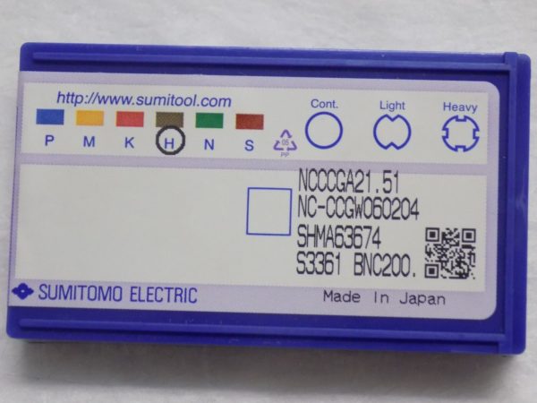 Sumitomo Electric Carbide Insert NCCCGA21.51 Grade BNC200 77843399
