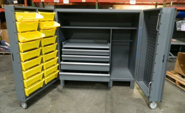Lyon Storage Cabinet 1 Shelf 70 Bin 60" x 36-1/2" x 60" High DD1102F