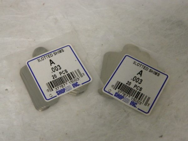 ShopAid Slotted Shim Stock 2" Long x 2" Wide x 0.003" Thick Qty 40 00054379