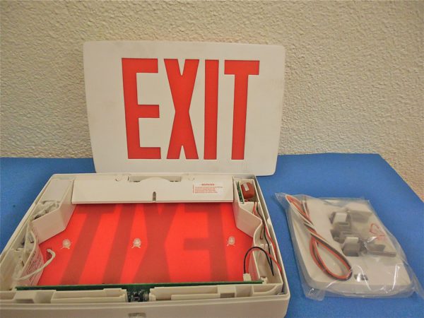 Lithonia 60W LED Exit Sign White - 2 Sided w/ Battery BU LQC W 1 R EL N
