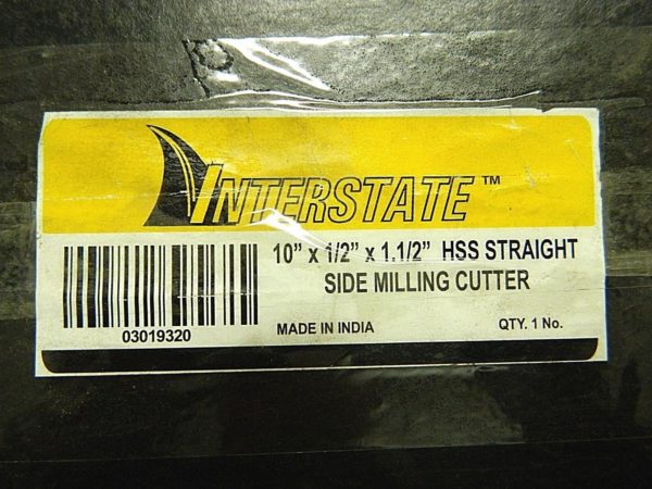 Interstate Side Milling Cutter HSS 10" Dia x 1-1/2" Arbor x 1/2" W 28T 03019320