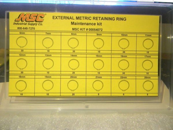 174 Piece M10 to M40 Steel Snap Internal Retaining Ring Assortment 00054098