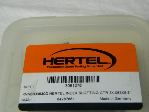 Hertel Indexable Slotting Cutter HMO-00435K 3" X .063 X 5/8" 3081276