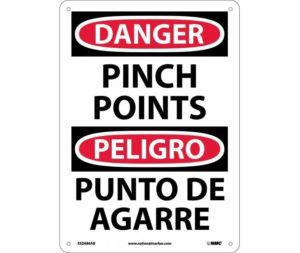 National Marker Danger Pinch Points Signs Qty 5 Bilingual ESD686AB