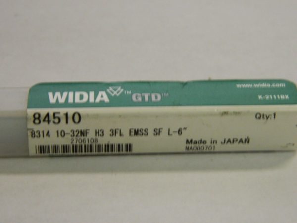 Widia GTD 10-32 NF 3-Flute EMSS Mod Bottom Spiral Flute Tap 84510