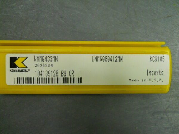 Kennametal WNMG433 MN Grade KC9105 Carbide Turning Insert QTY 5 2636804