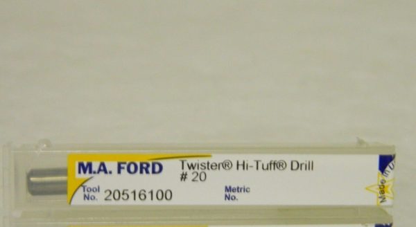 M.A. Ford Twister Stub Drill Bit 0.161" Dia. x ‎2-1/8″ Hi-Tuff Carbide 20516100