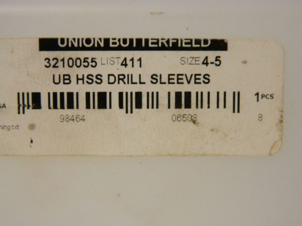 Union Butterfield Standard Reducing Sleeve MT4 & MT5 6-1/2" OAL HSS 3210055