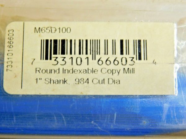 Interstate Round Indexable Copy Mill 0.984" Cut Dia x 1” Shank x 8” OAL M65D100