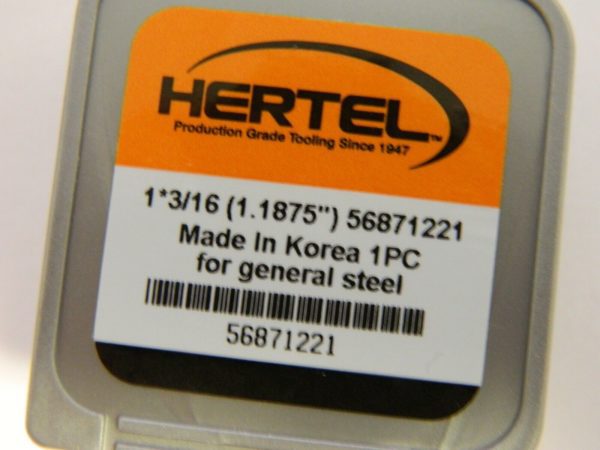 Hertel Series HMD 1-3/16" Diam Grade HC125MD 140° Replaceable Drill Tip 56871221