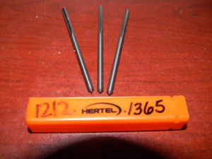 Hertel Chucking Reamers 0.1365" Dia. x 2-1/2" 4F Carbide RH Qty. 3 #45674801