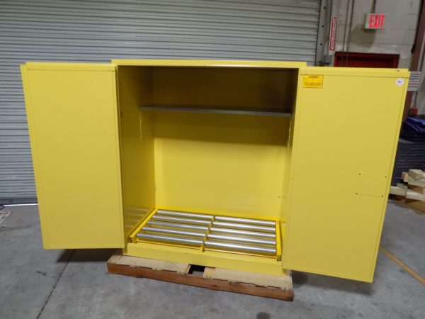 Securall Vertical Drum Storage Cabinet 120 Gal. Capacity V1110 Scratch N Dent