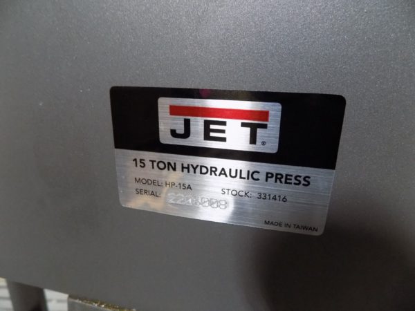 Jet Manual Hydraulic H-Frame Shop Press 15 Ton Capacity 4-1/2" Stroke 331416