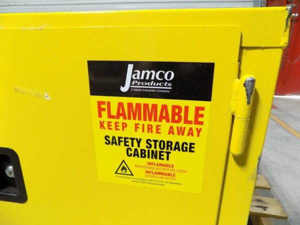Jamco Countertop Safety Storage Cabinet 6 Gal. Capacity BY06-YP Damaged