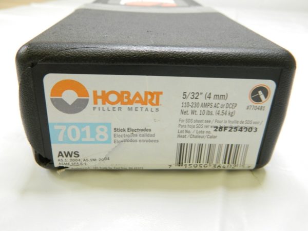 Hobart 7018 5/32" Stick Welding Rods Electrodes 10 lbs 770481