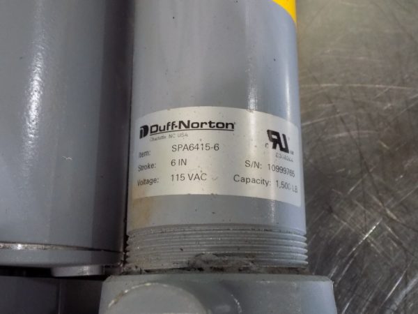 Duff Norton Electric Linear Actuator 6" Stroke 1500 lb Cap. 115v DEFECTIVE