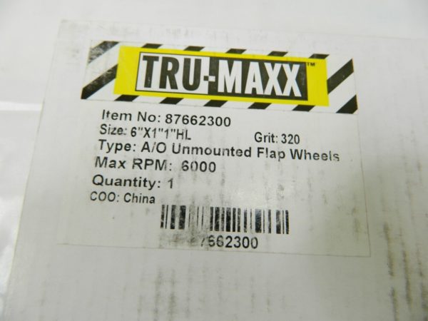 TRU-MAXX 6 x 1″ 320 Grit Aluminum Oxide Unmounted Flap Wheel Qty 2 87662300