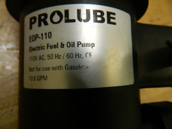 Pro-Lube Electric POM Oil Pump 10.5 GPM Flow Rate Model #85062495
