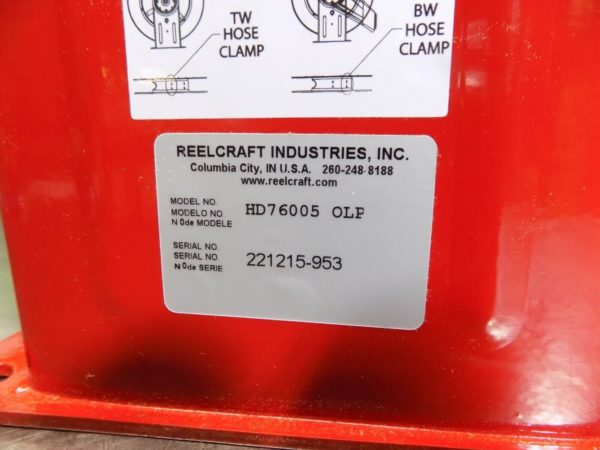 ReelCraft Heavy Duty Spring Return Reel 100 Ft Hose Capacity HD76005 OLP