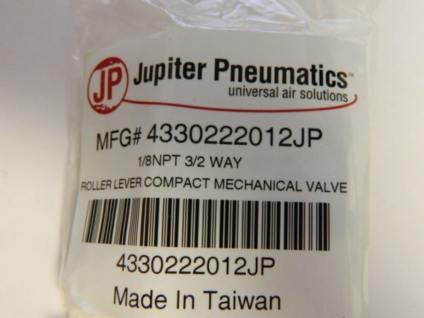 Jupiter Pneumatics 1/8 NPT 3/2 Way Mechanical Valve QTY 6. 4330222012JP