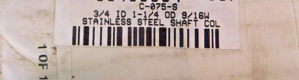 Climax Set Screw Shaft Collar 3/4" Bore Size 1-1/4" OD SS Lot of 10 C-075-S