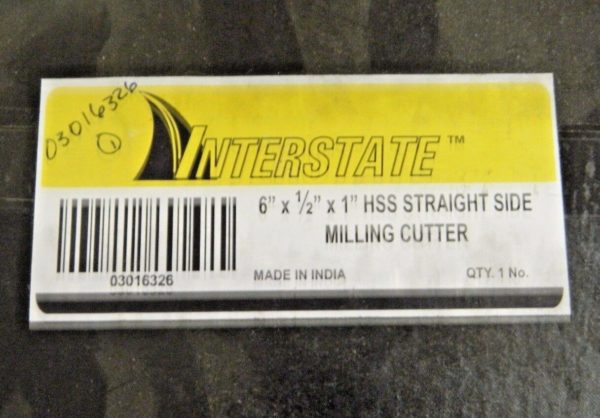 Interstate Side Milling Cutter 6" Diam x 1/2" Width of Cut HSS #03016326