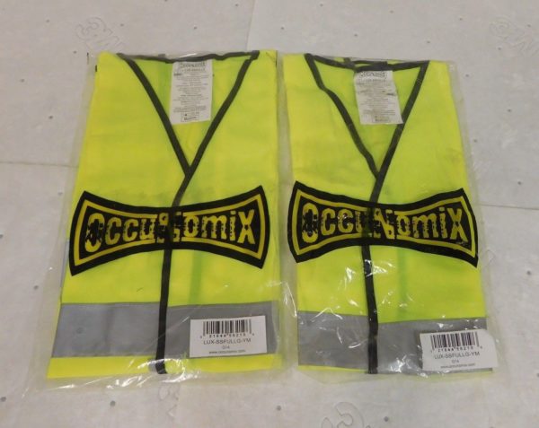 OccuNomix High Visibility Yellow Solid Standard Vest Med Lot of 2 LUX-SSFULLG-YM