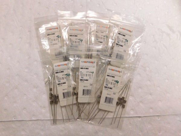Mersen Fast Acting Miniature Glass Fuse 350V 2A 10-Pack Lot of 7 #SMG-V2