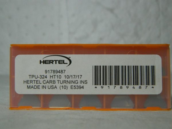 Hertel Carbide Turning Insert TPU324 Grade HT10 QTY 10 91789487