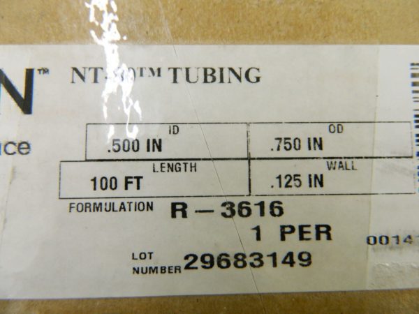 PVC NT-80 Tube: 1/2″ ID, 3/4″ OD 144 Max psi, Clear 100' ADT02282
