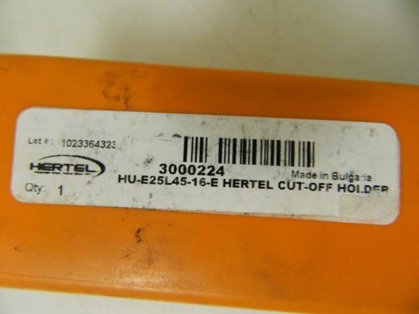 Hertel Indexable Grooving Cutoff Toolholder 25mm x 2mm HU-E25L45-16-E
